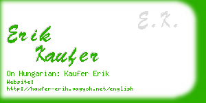 erik kaufer business card